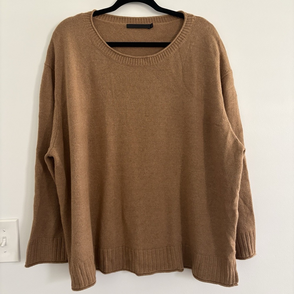Jenni Kayne Everyday Oversized Wool & Cashmere Blend Sweater In Dark Camel Sz3X